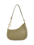 Dune London Direction Asymmetric Chain Detail Suede Shoulder Bag, Khaki
