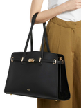 Dune London Define Leather Tote Bag, Black