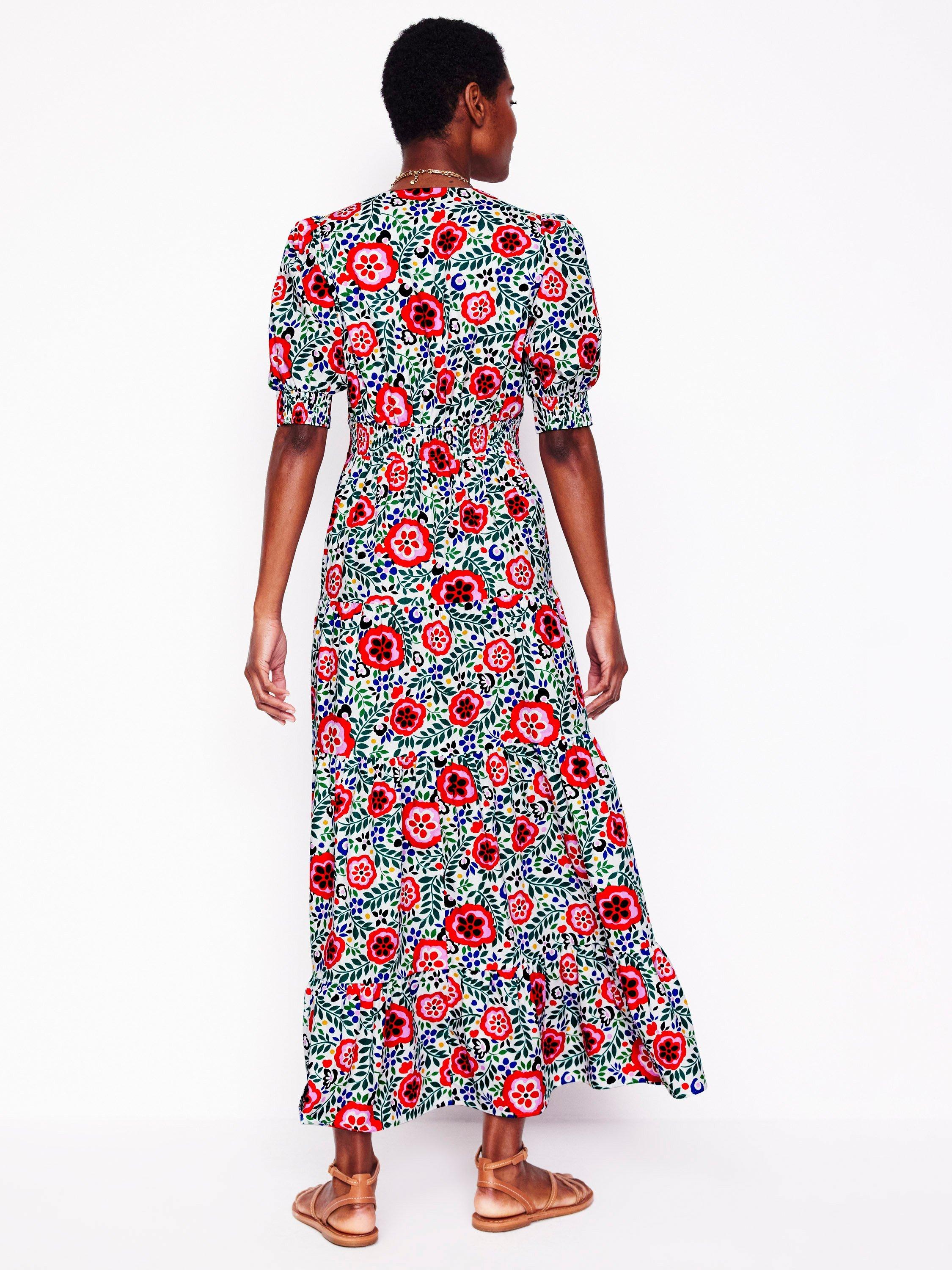 Product image 3 of 7, which shows Boden Bella Floral Puff Sleeve Maxi Dress, Multi, 8