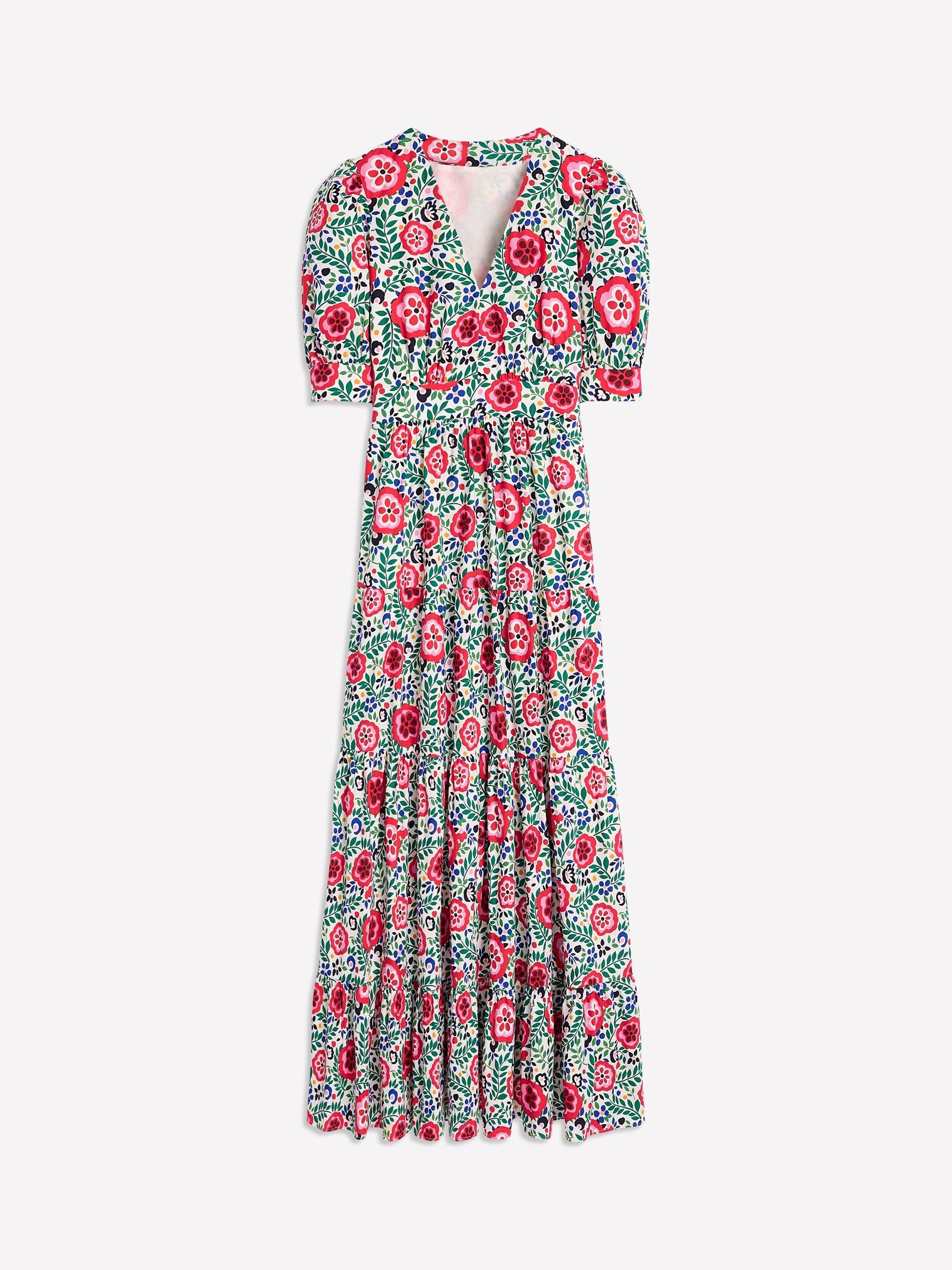 Product image 7 of 7, which shows Boden Bella Floral Puff Sleeve Maxi Dress, Multi, 8