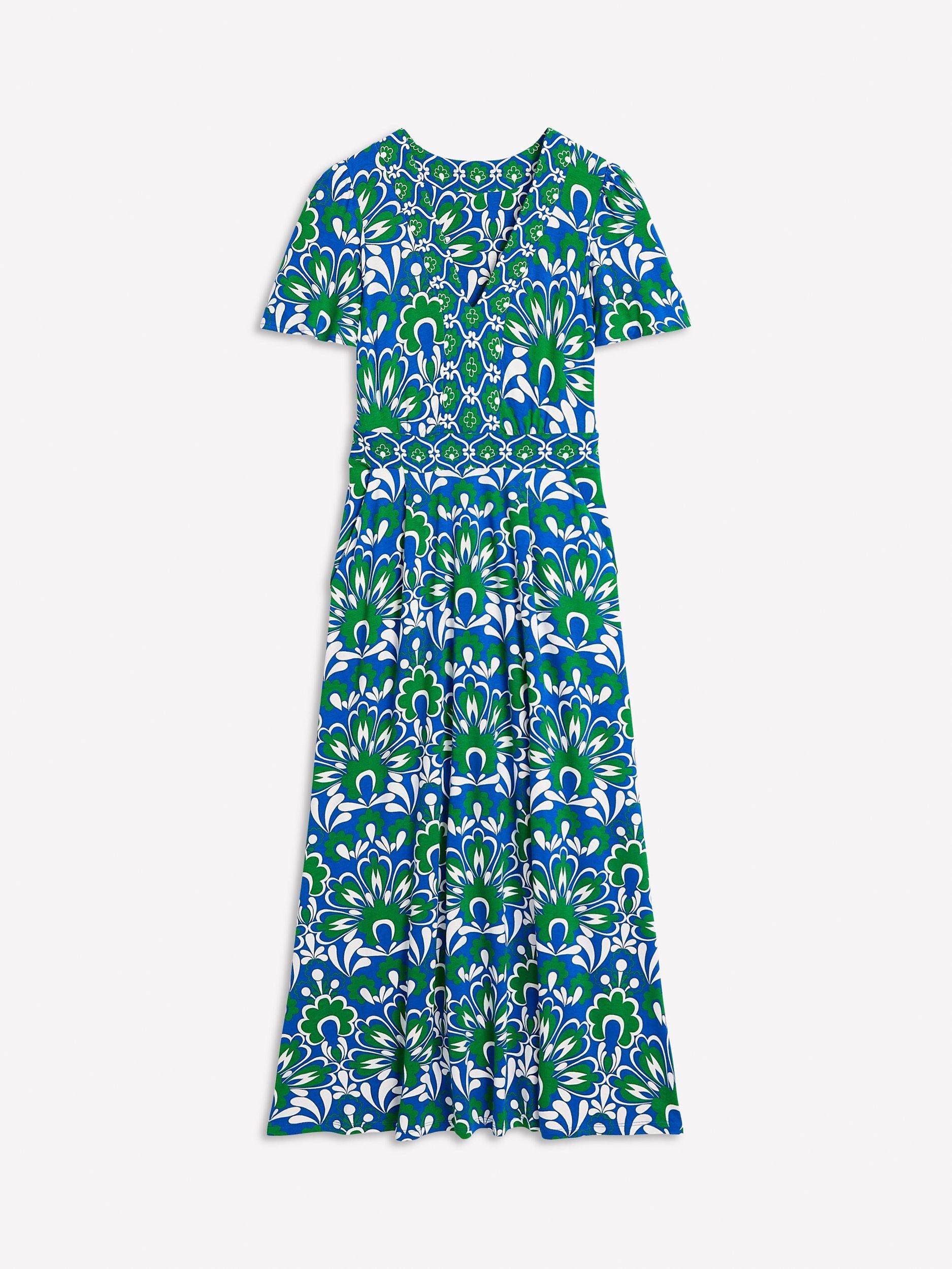 Product image 5 of 5, which shows Boden Ellie Floral Flutter Maxi Tea Dress, Blue/Multi, 8