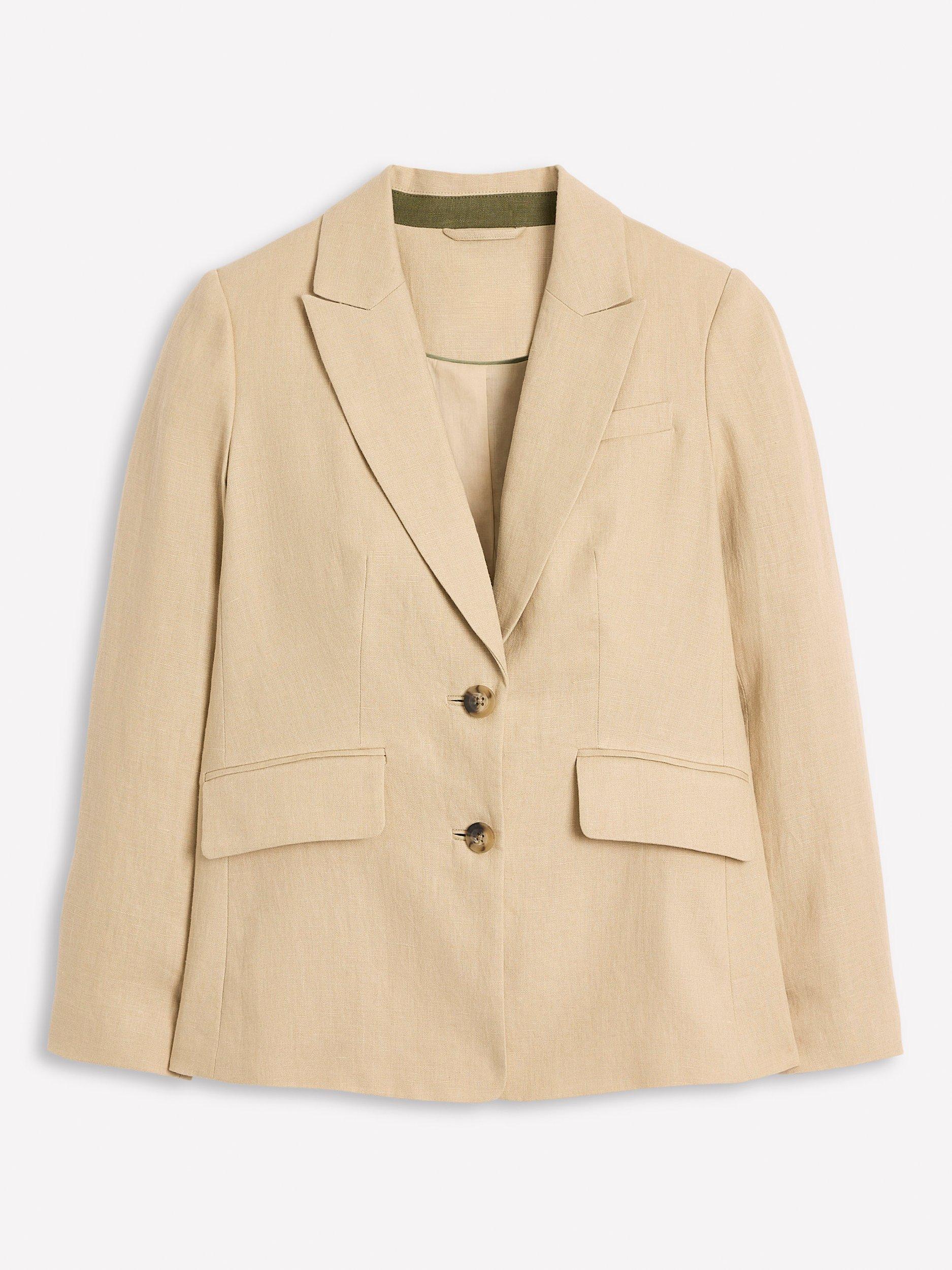 Product image 7 of 7, which shows Boden Stamford Pure Linen Blazer, Neutral, 10