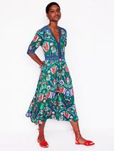 【Hobbs London】英国発！ Teagan リネン DRESS IVORY/NAVY Hobbs Teagan Floral Pure Linen Dress, Ivory Navy