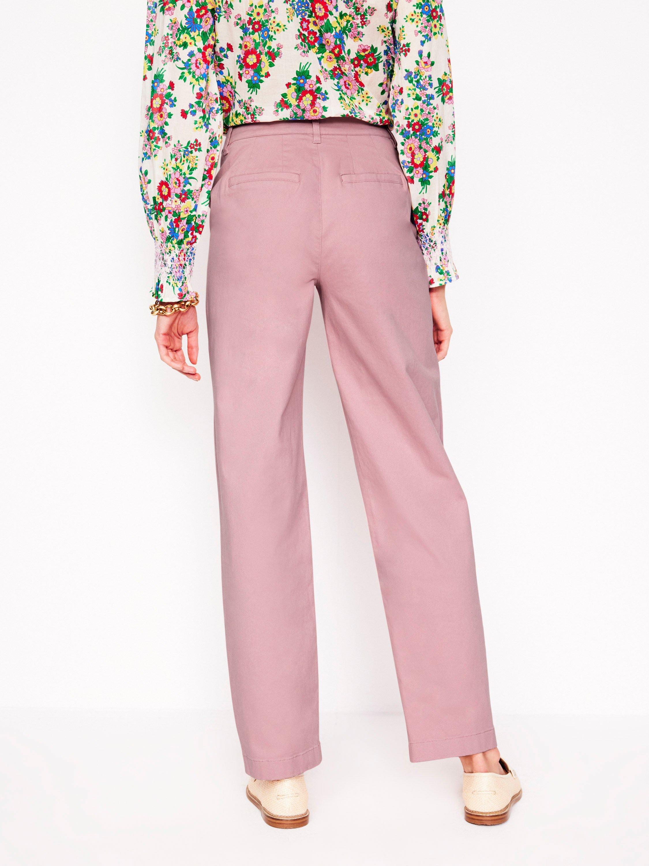 Product image 2 of 6, which shows Boden Barnsbury Tapered Hem Chinos, Pink, 8