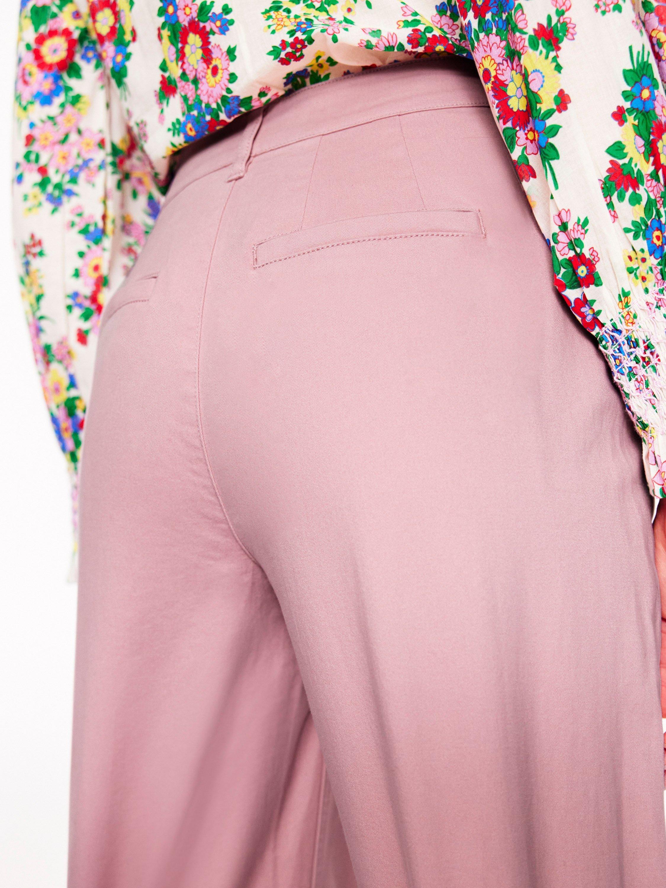 Product image 5 of 6, which shows Boden Barnsbury Tapered Hem Chinos, Pink, 8