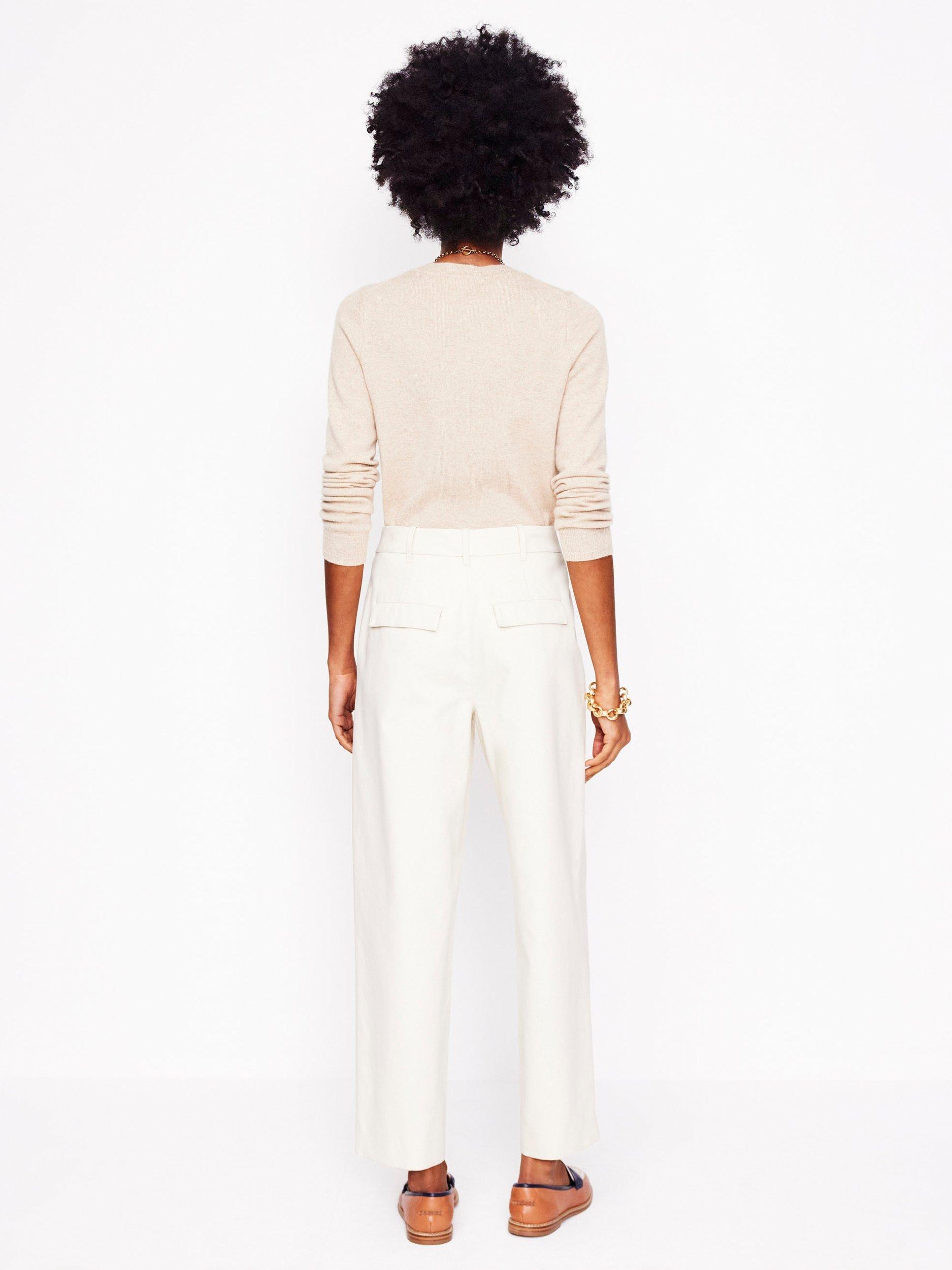 Product image 2 of 6, which shows Boden Bloomsbury Wide Leg Trousers, Off White, 12