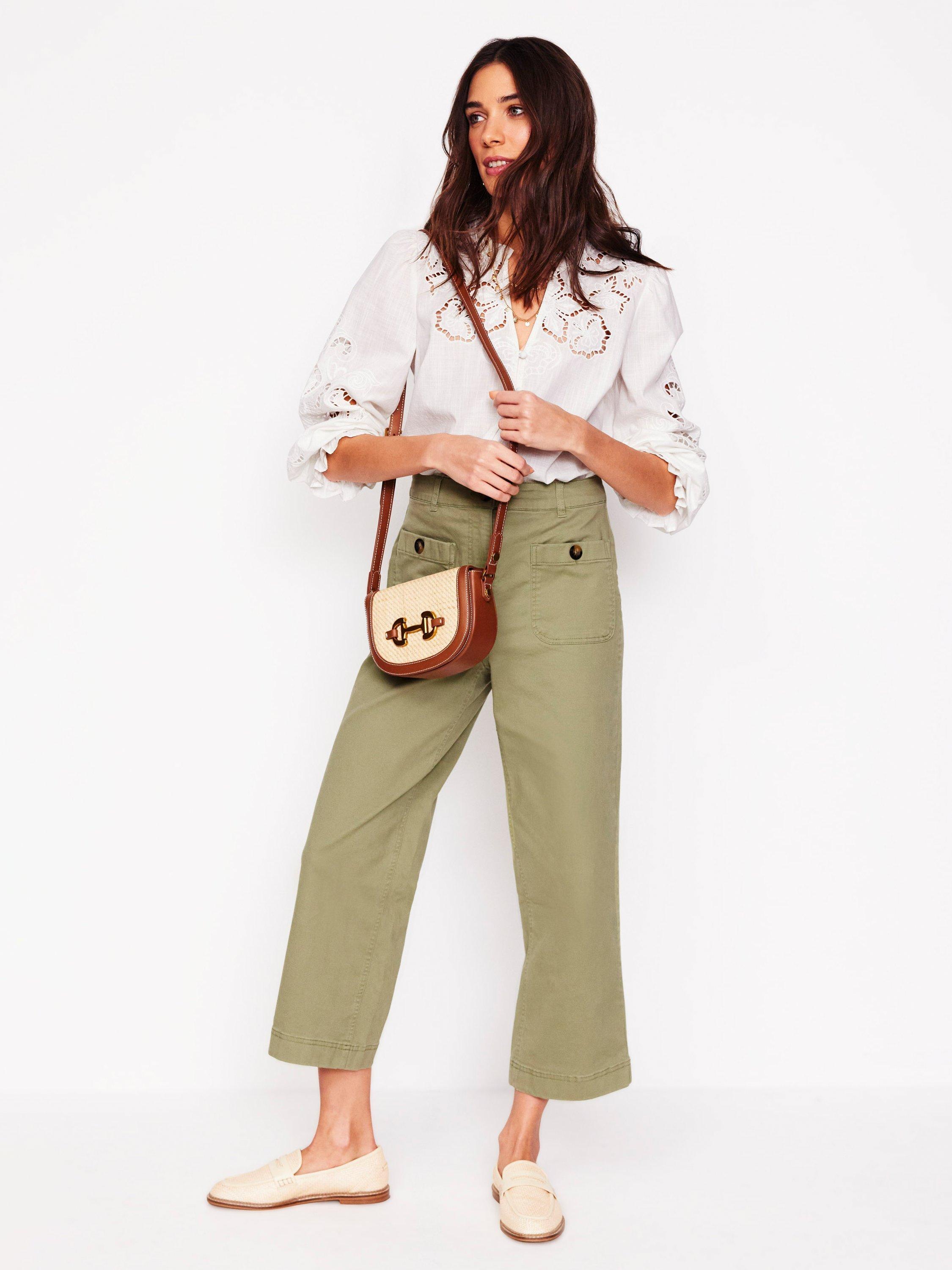 Product image 1 of 6, which shows Boden Patch Pocket Chinos, Khaki Green, 8