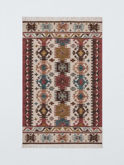 John Lewis Azita Kelim Flatweave Wool Rich Rug, Red/Multi, Red/Multi