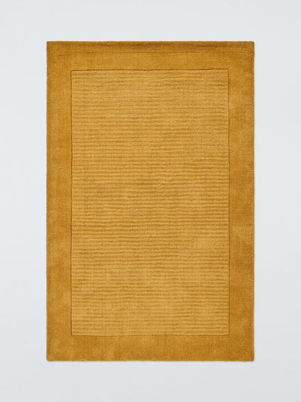 John Lewis ANYDAY Border Wool Hand Loomed Rug, Ochre
