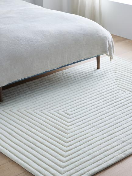 John Lewis Box Stripe Pure Wool Rug, White Ivory - view 2, White Ivory