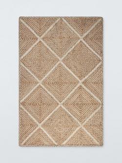 John Lewis Diamond Skye Jute Rug, Natural, Natural