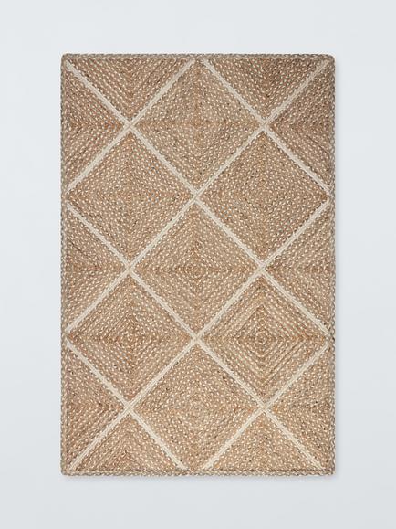 John Lewis Diamond Skye Pure Jute Rug, Natural, Natural