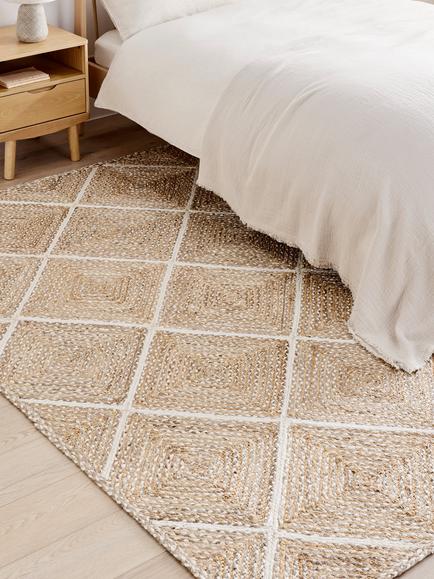John Lewis Diamond Skye Pure Jute Rug, Natural - view 2, Natural
