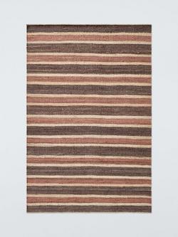 John Lewis Longstock Bold Stripe Hand Woven Pure Jute Rug, Nutmeg, Nutmeg
