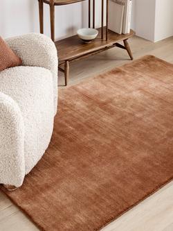 John Lewis Luxury Deep Pile Pure Wool Rug - view 2, Auburn
