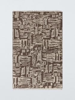 John Lewis Moroccan Abstract Wool Rich Rug, Cocoa, Cocoa