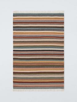 John Lewis Somerton Wool Rich Ladder Stripe Flatweave Rug, Multi