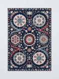 John Lewis Zamira Suzani Pure Wool Rug, Navy