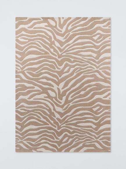 John Lewis Zebra Print Pure Wool Hand Woven Rug, Natural, Natural