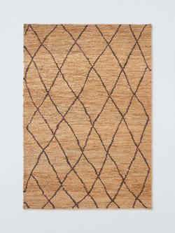 John Lewis Zohra Diamond Pure Jute Rug, Natural, Natural