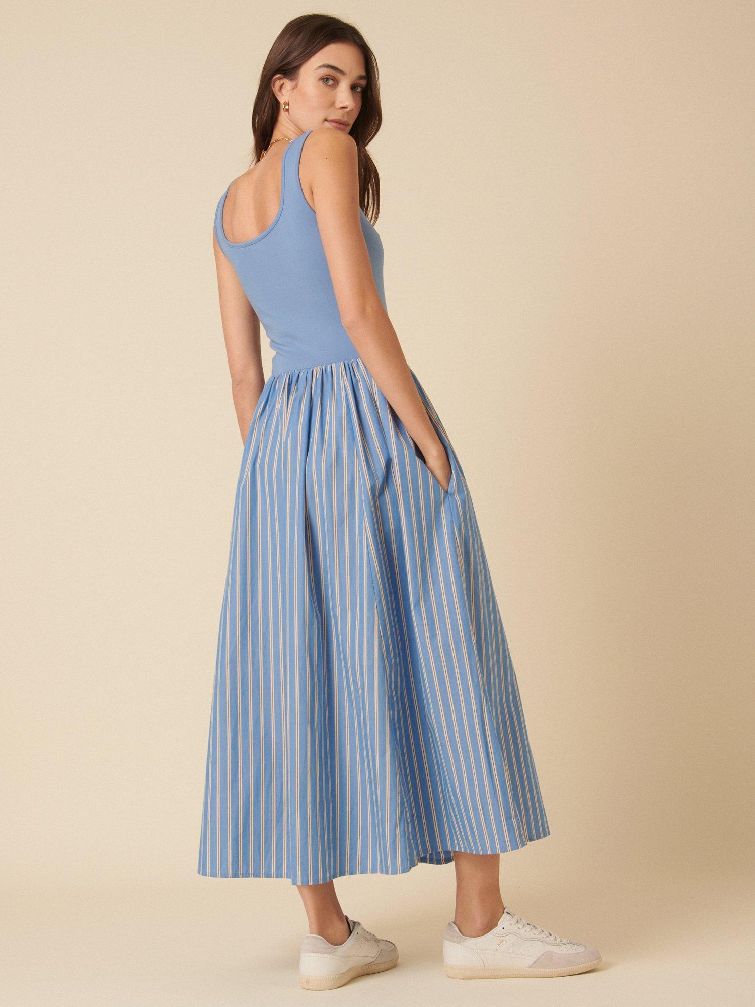 Product image 4 of 4, which shows Nobody's Child Colorado Pure Organic Cotton Midi Dress, Blue/Multi, 6