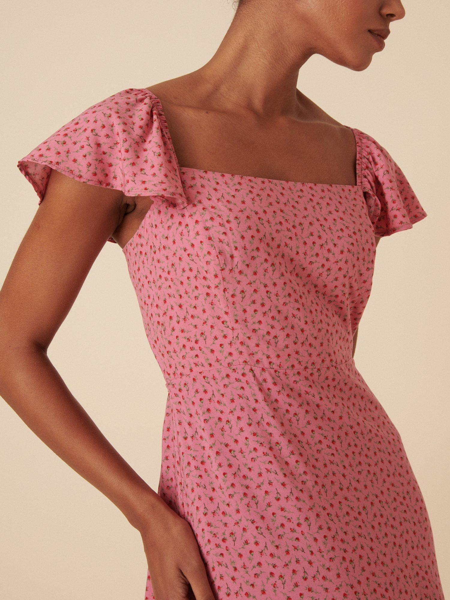 Product image 3 of 4, which shows Nobody's Child Elsie Floral Midaxi Dress, Pink, 6