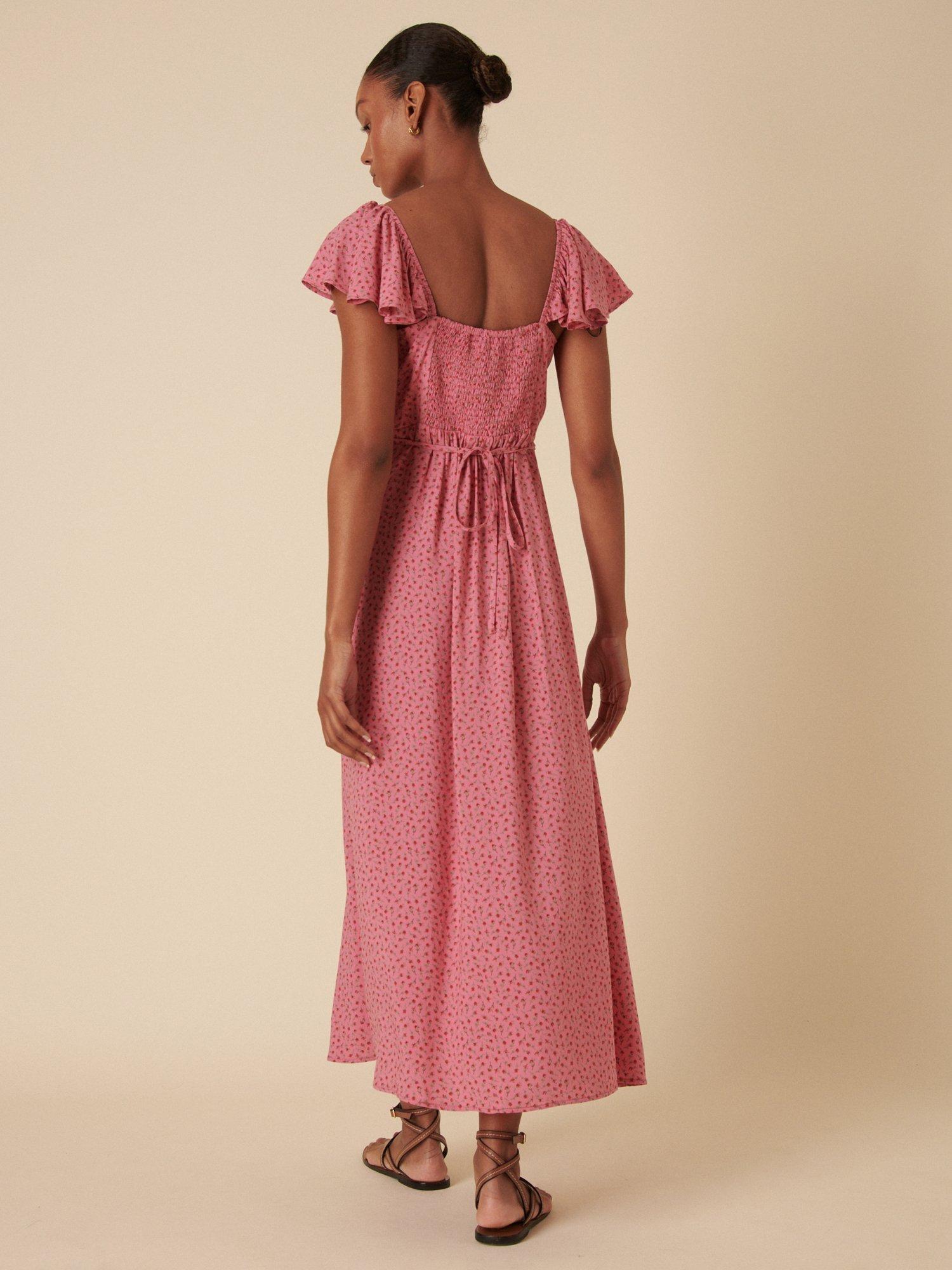 Product image 4 of 4, which shows Nobody's Child Elsie Floral Midaxi Dress, Pink, 6