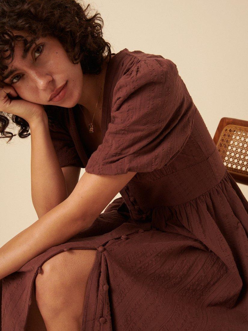 Product image 3 of 4, which shows Nobody's Child Petite Starlight Midi Dress, Brown, 12