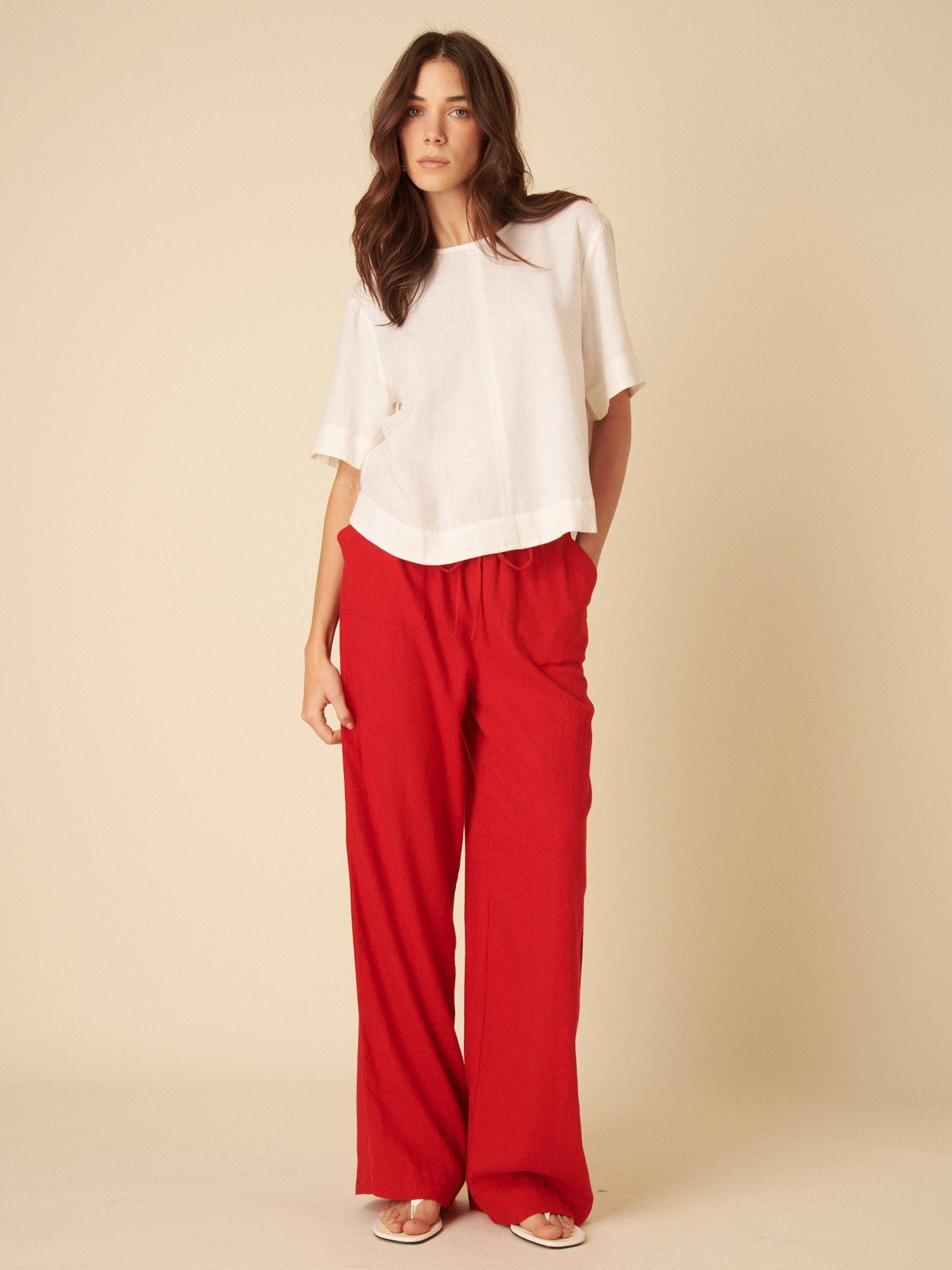 Product image 1 of 5, which shows Nobody's Child Billy Linen Rich Top, White, 18