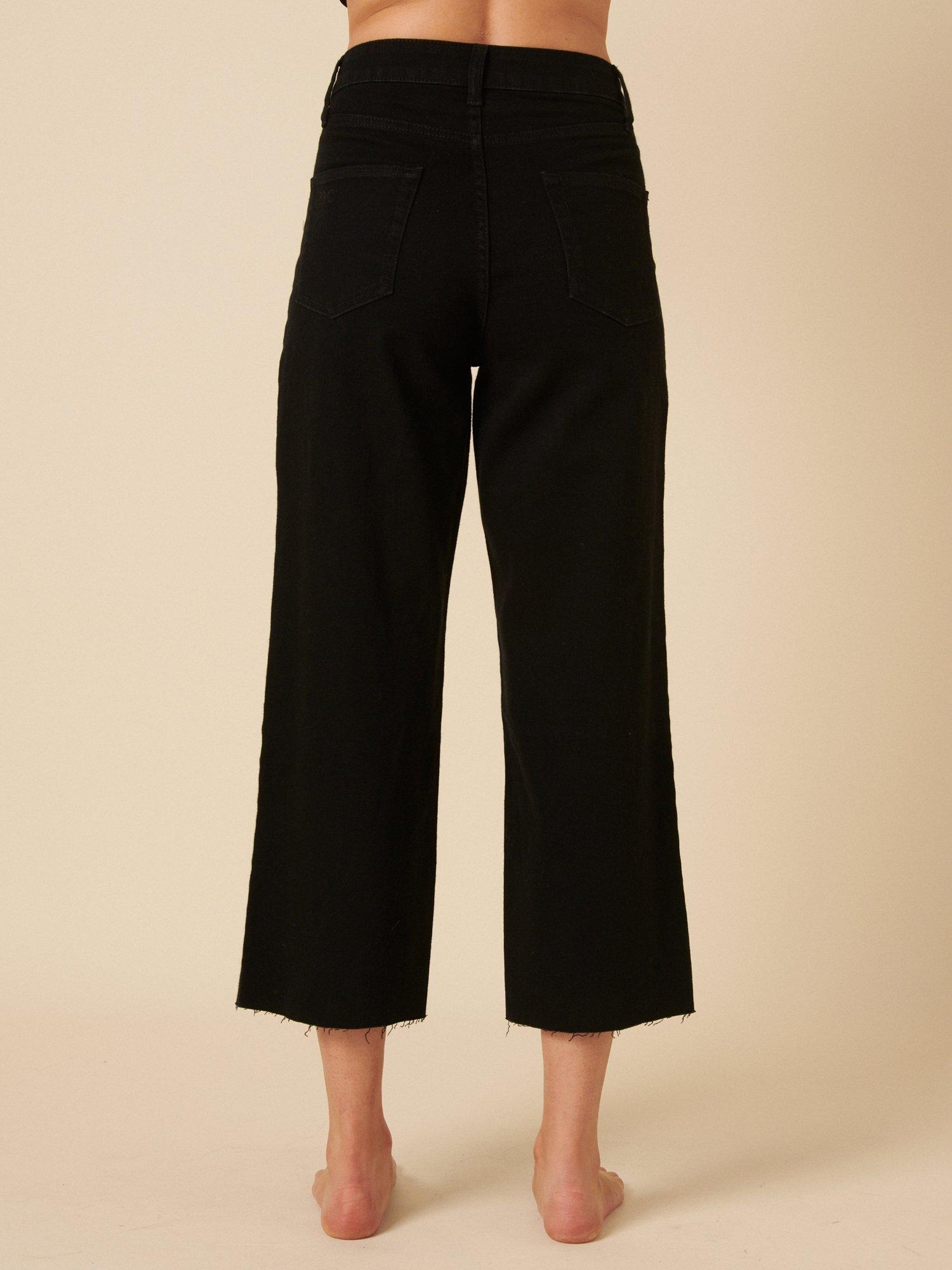 Product image 5 of 5, which shows Nobody's Child Cropped Wide Leg Organic Cotton Rich Jeans, Black, 8