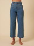 Nobody's Child Cropped Wide Leg Organic Cotton Rich Jeans, Blue