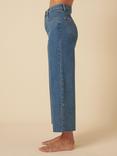 Nobody's Child Cropped Wide Leg Organic Cotton Rich Jeans, Blue