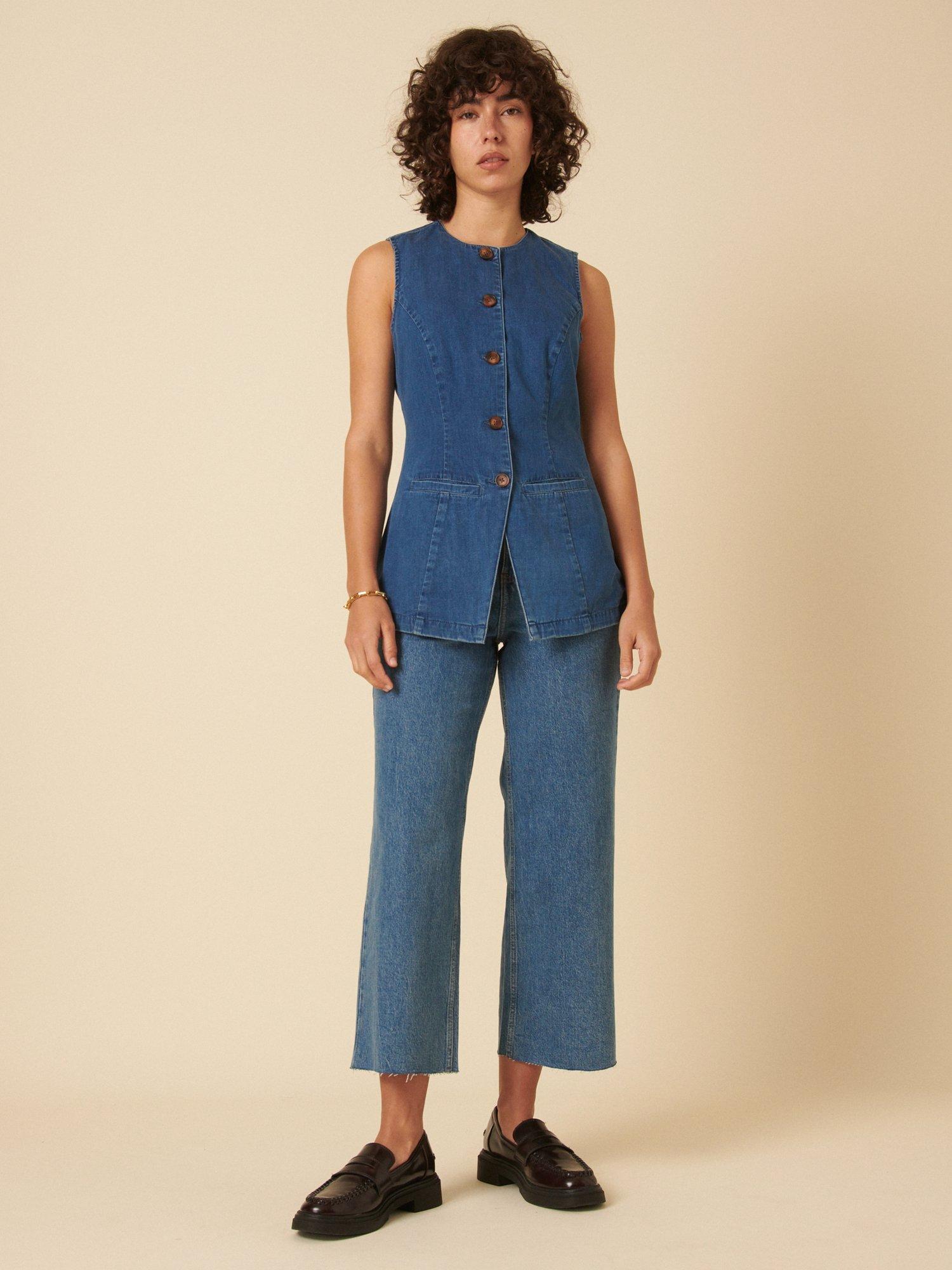 Product image 3 of 5, which shows Nobody's Child Cropped Wide Leg Organic Cotton Rich Jeans, Blue, 8
