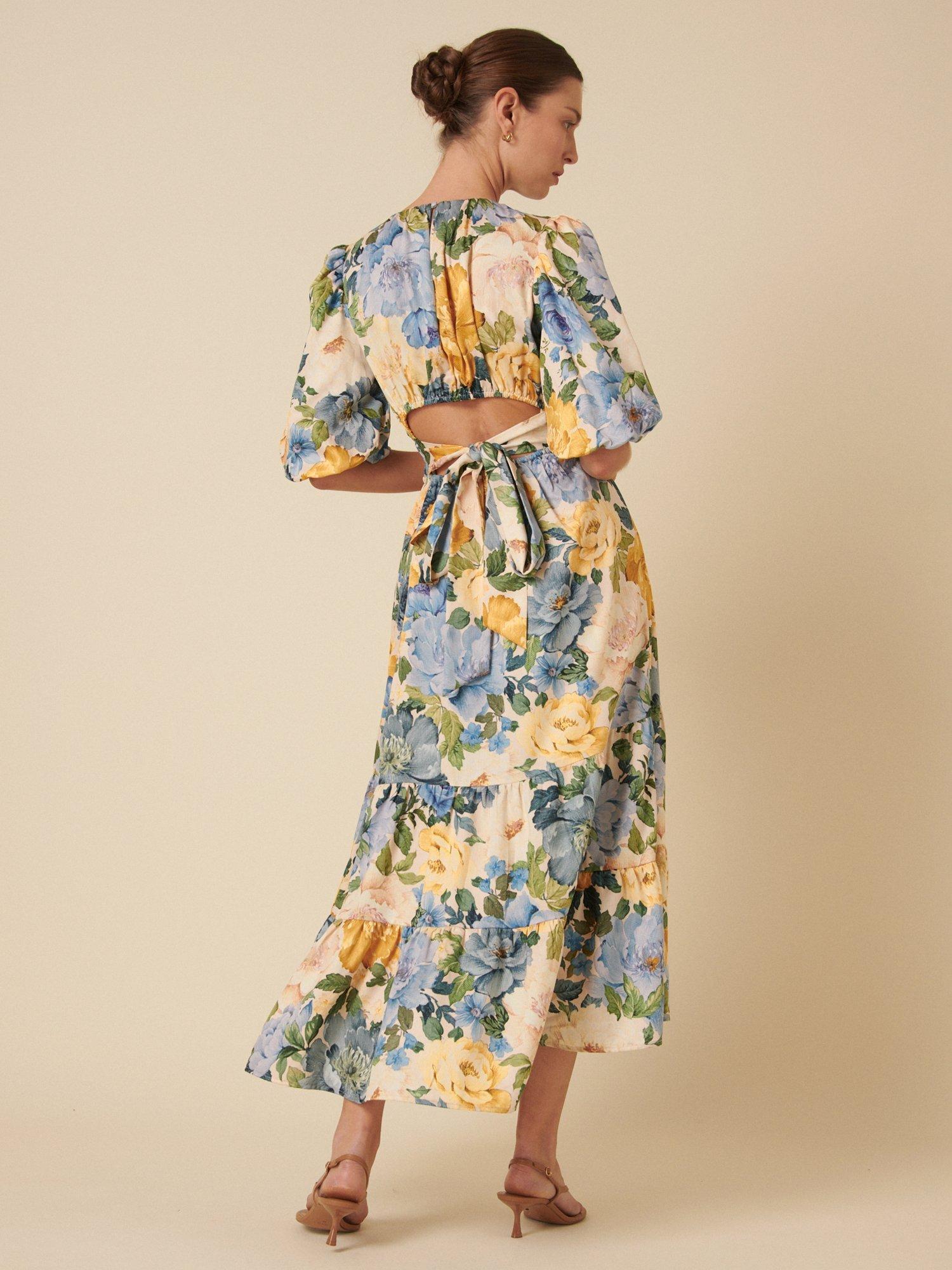 Product image 5 of 5, which shows Nobody's Child Zelda Floral Midi Dress, Multi, 8