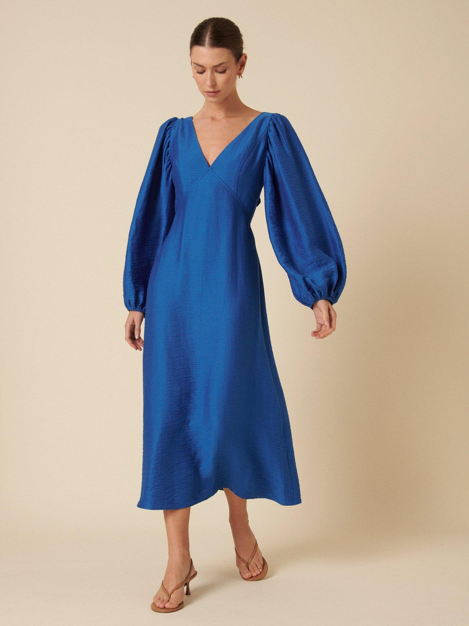 Product image 2 of 4, which shows Nobody's Child Zendaya Open Back Midi Dress, Blue, 6