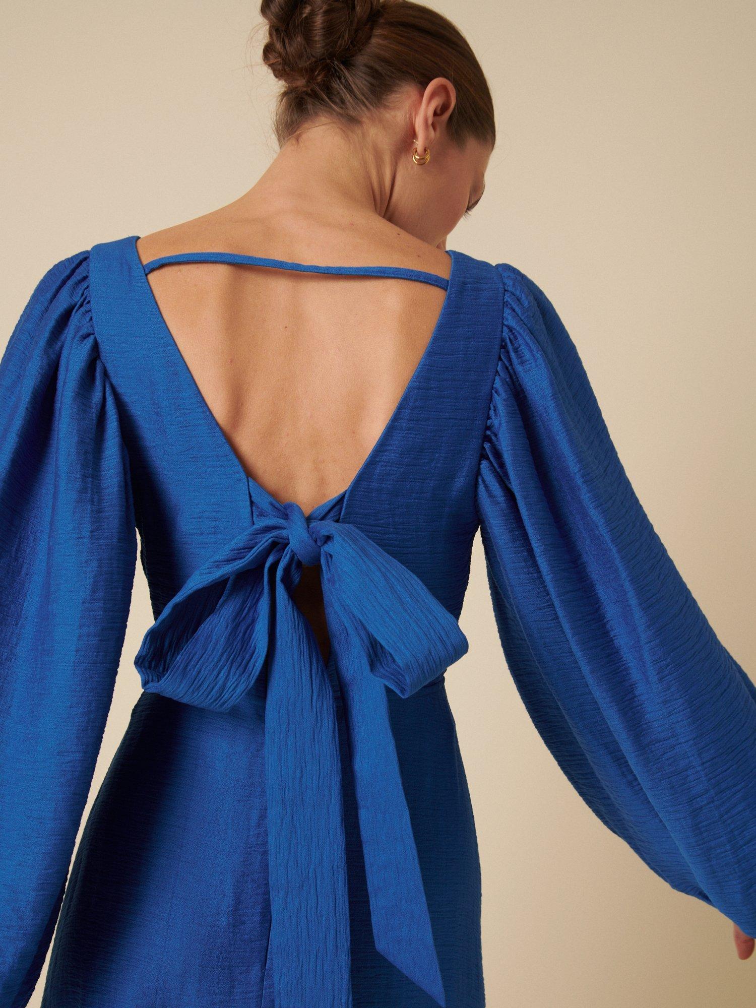Product image 3 of 4, which shows Nobody's Child Zendaya Open Back Midi Dress, Blue, 6