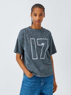 AND/OR 17 Graphic Embellished T-Shirt, Grey Wash, Grey Wash