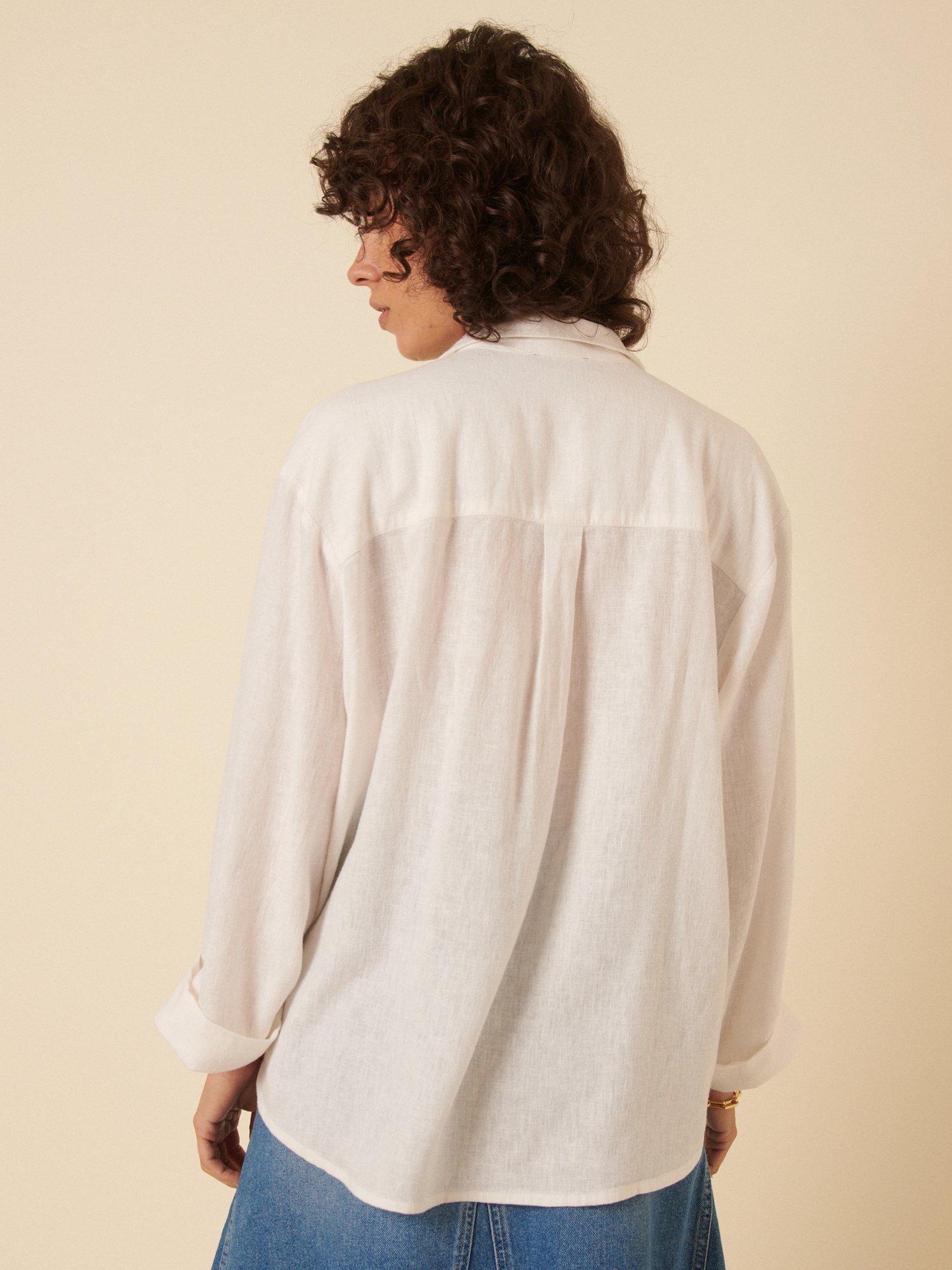 Product image 3 of 3, which shows Nobody's Child Tamar Linen Rich Shirt, White, 12