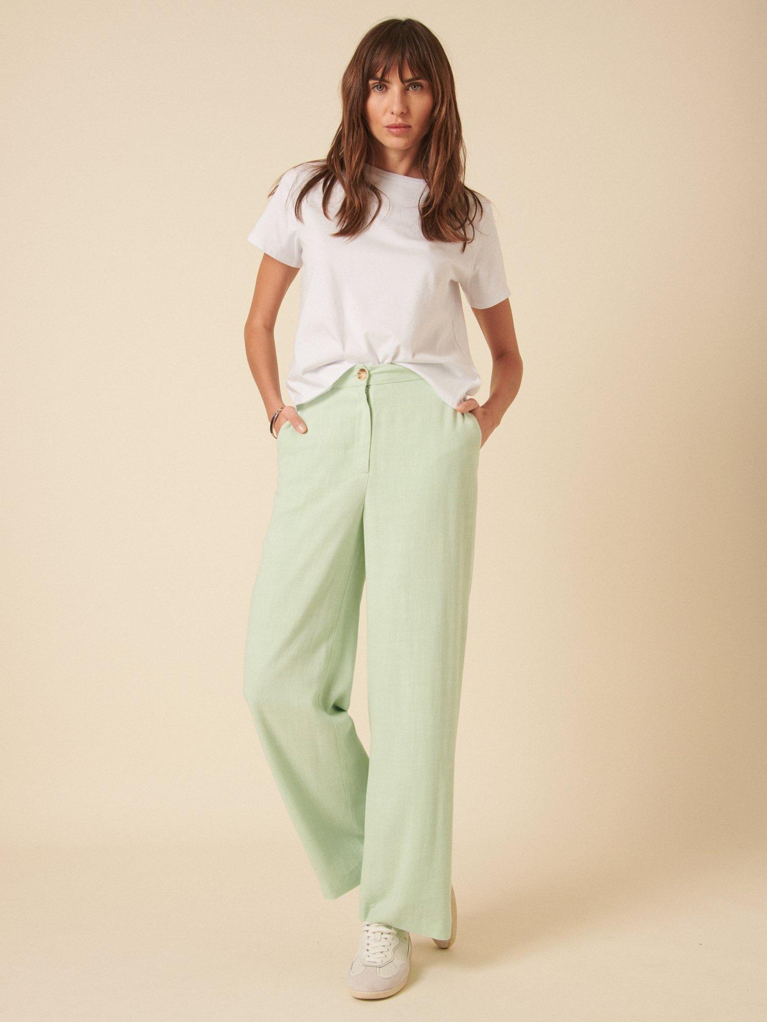 Product image 2 of 4, which shows Nobody's Child Wide Leg Trousers, Green, 6