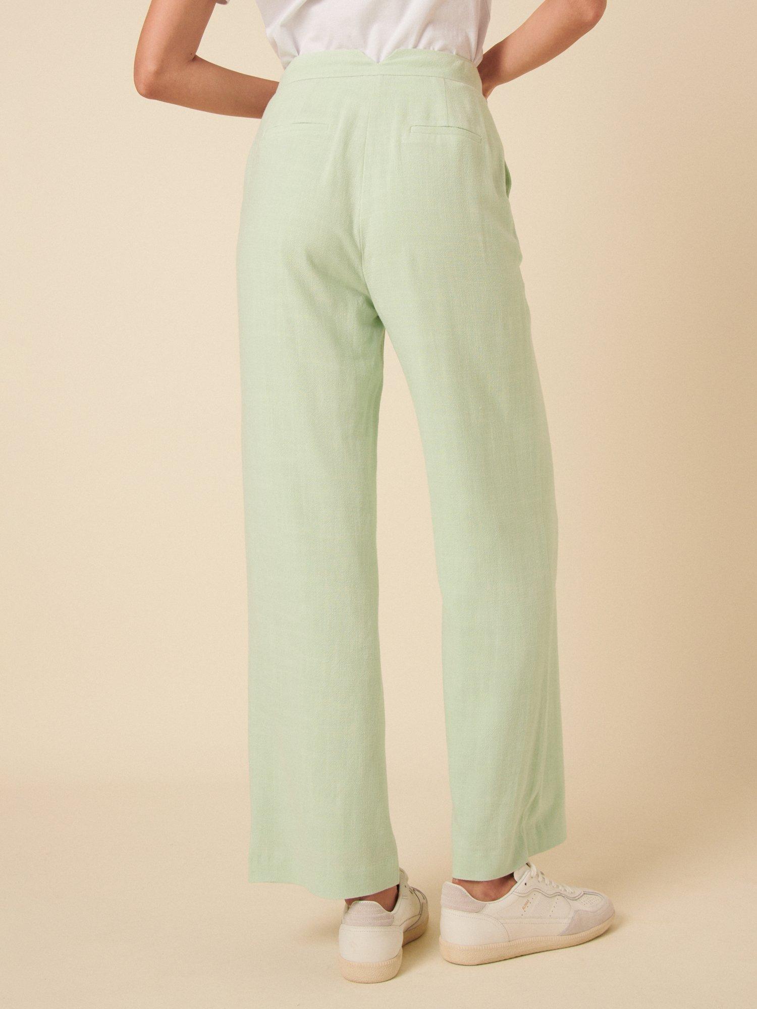 Product image 4 of 4, which shows Nobody's Child Wide Leg Trousers, Green, 6