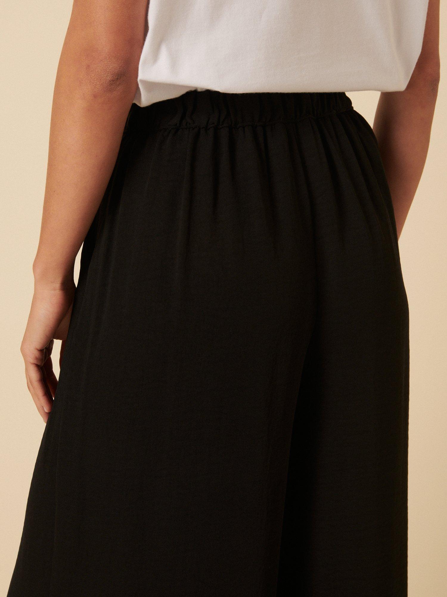 Product image 4 of 5, which shows Nobody's Child Zeena Crinkle Wide Leg Trousers, Black, 6