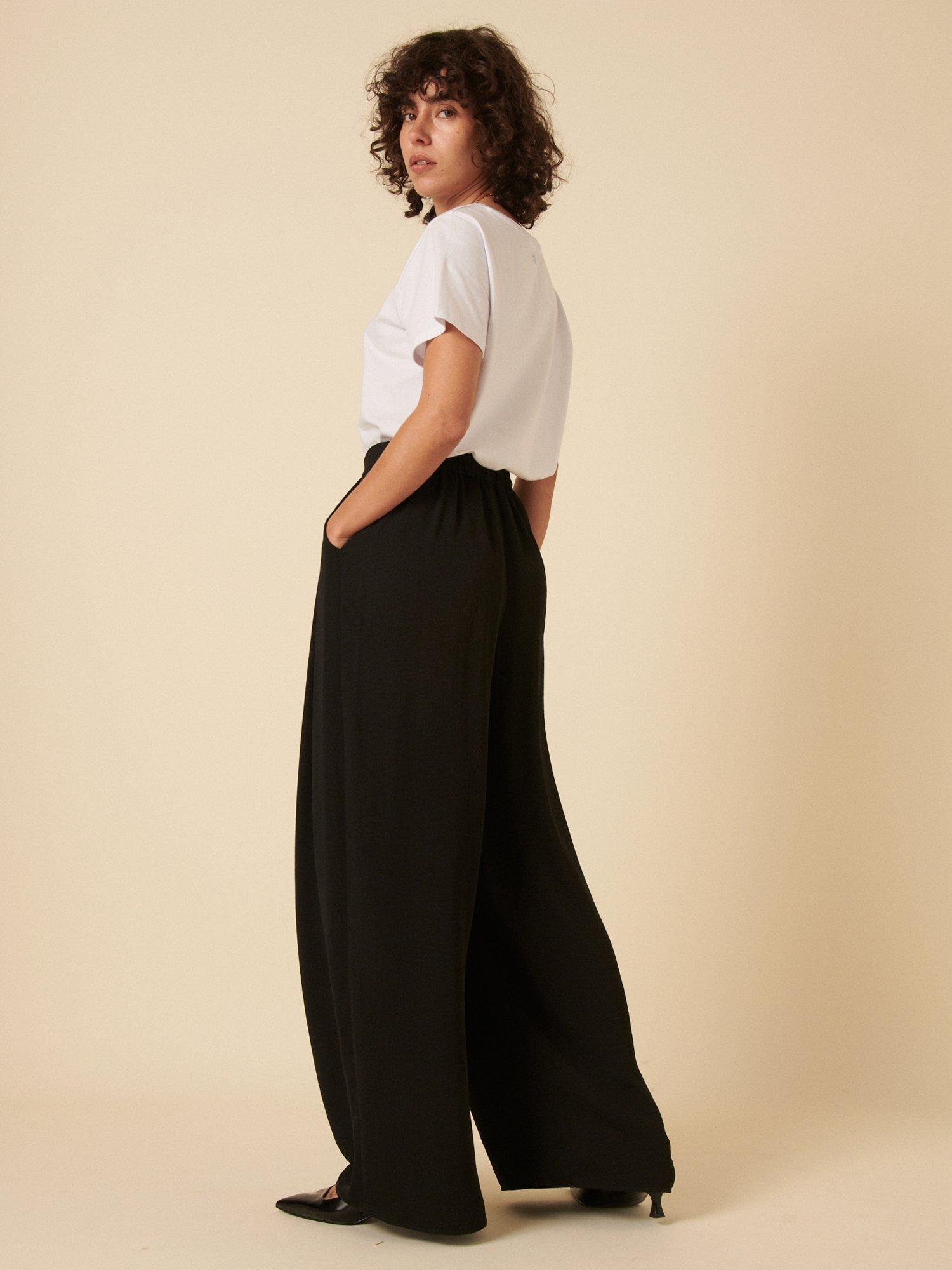 Product image 5 of 5, which shows Nobody's Child Zeena Crinkle Wide Leg Trousers, Black, 6