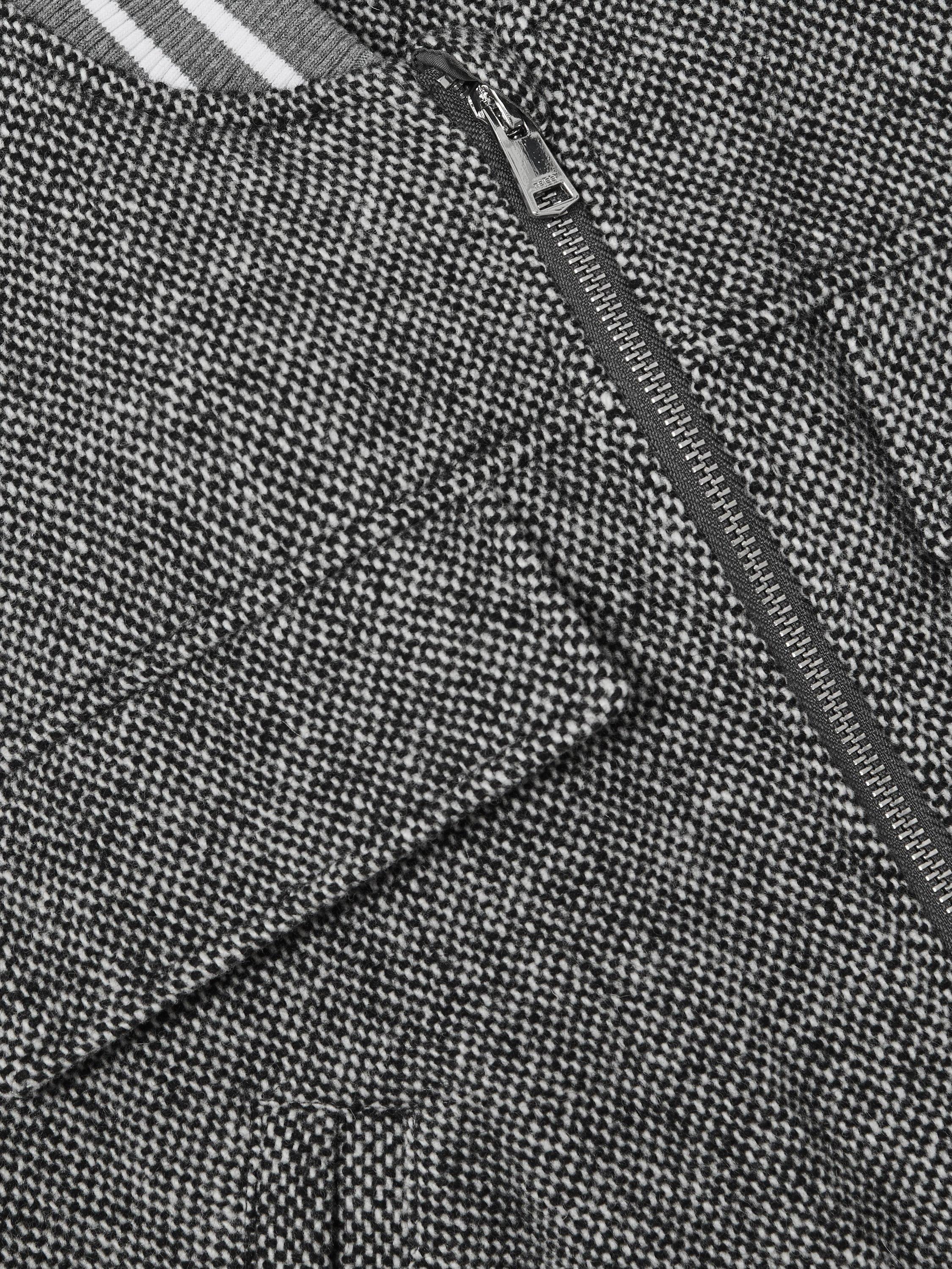 Product image 4 of 4, which shows Reiss Kids' Tahlia Herringbone Wool Blend Bomber Jacket, Grey, 4-5 years