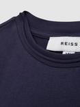 Reiss Kids' Terry Cotton Jersey Cropped T-Shirt