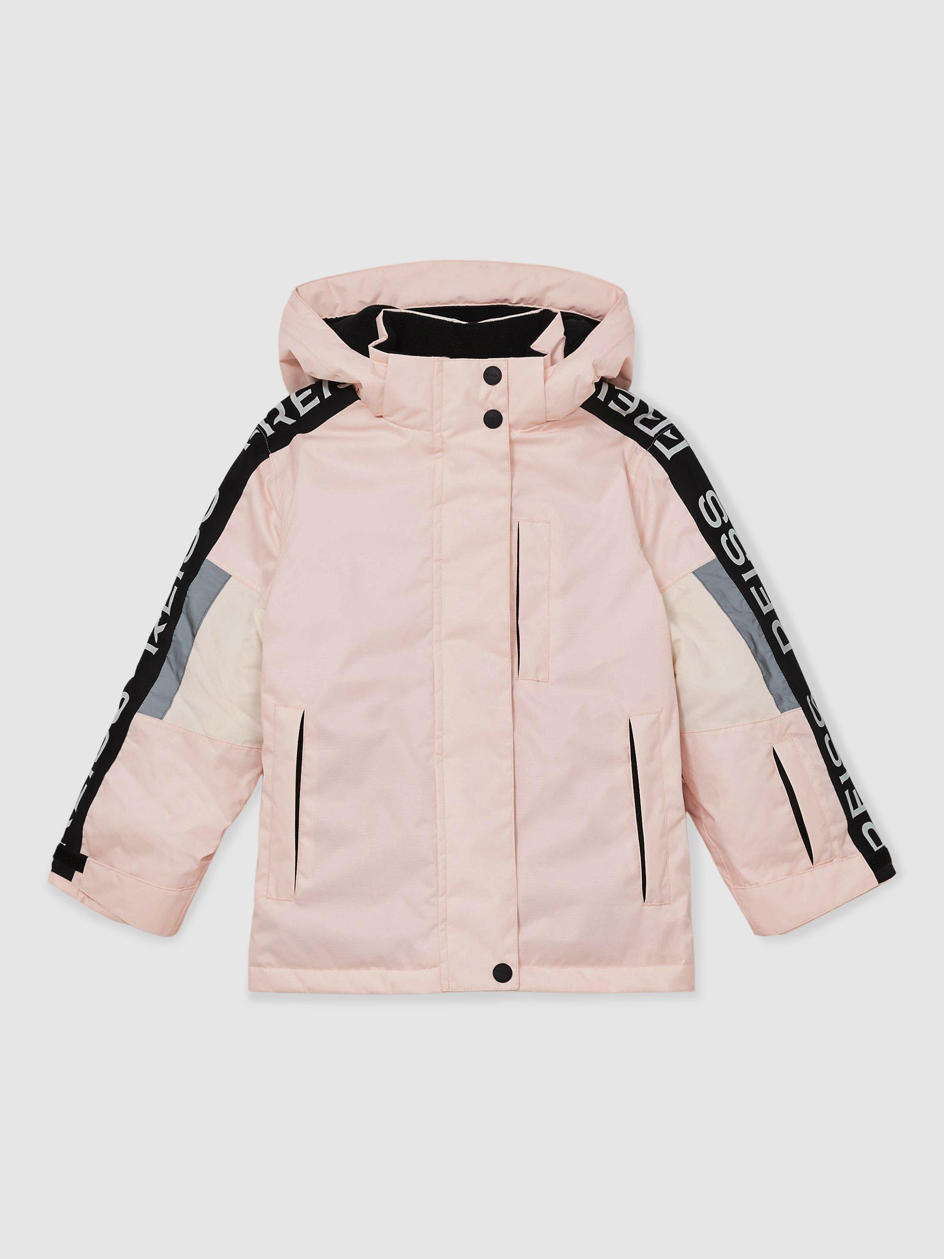 Product image 1 of 4, which shows Reiss Kids' Carla Padded Ski Jacket, Pink, 4-5 years