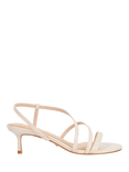 Dune Movement Leather Strappy Heeled Sandals, Black, Ecru