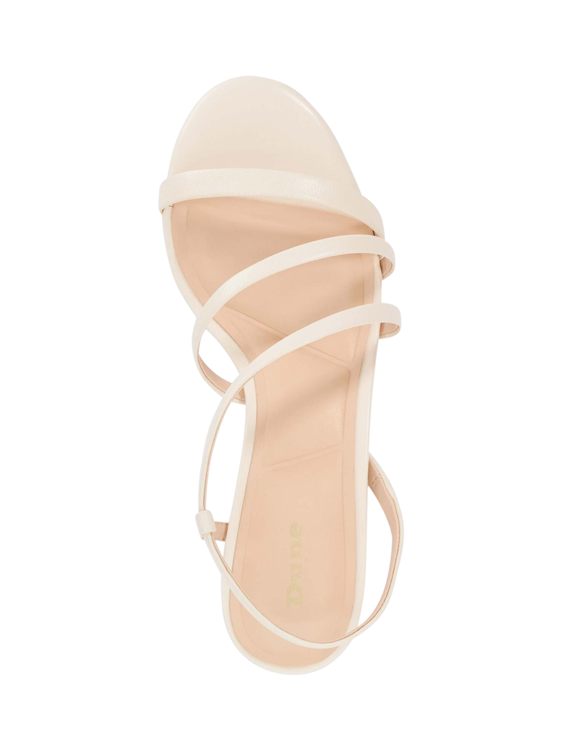 Product image 3 of 6, which shows Dune London Movement Leather Strappy Heeled Sandals, Ecru, EU36