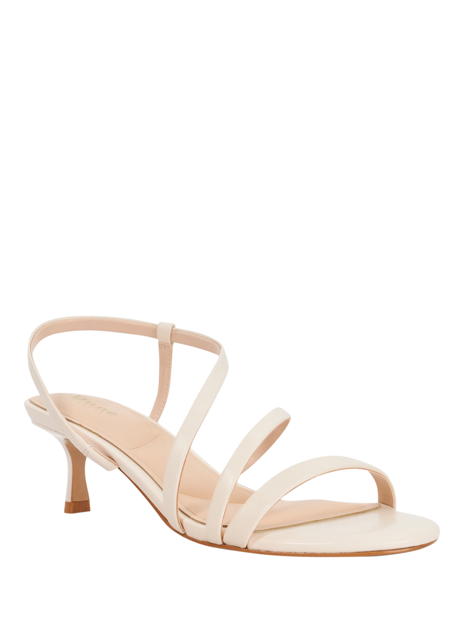 Product image 4 of 6, which shows Dune London Movement Leather Strappy Heeled Sandals, Ecru, EU36