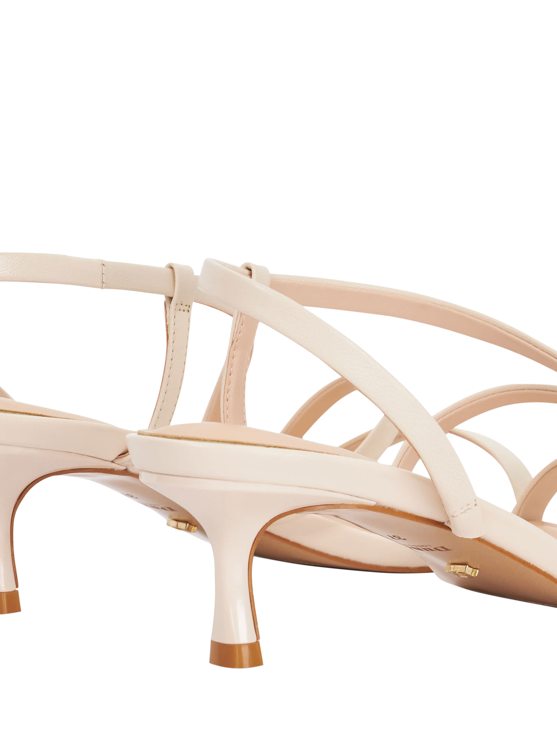 Product image 6 of 6, which shows Dune London Movement Leather Strappy Heeled Sandals, Ecru, EU36