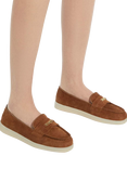 Dune London Graciela Suede Loafers, Tan